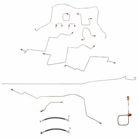 01-02 Dodge Ram 2500 Complete Brake Line Kit Reg Cab_Long Bed Stainless Steel