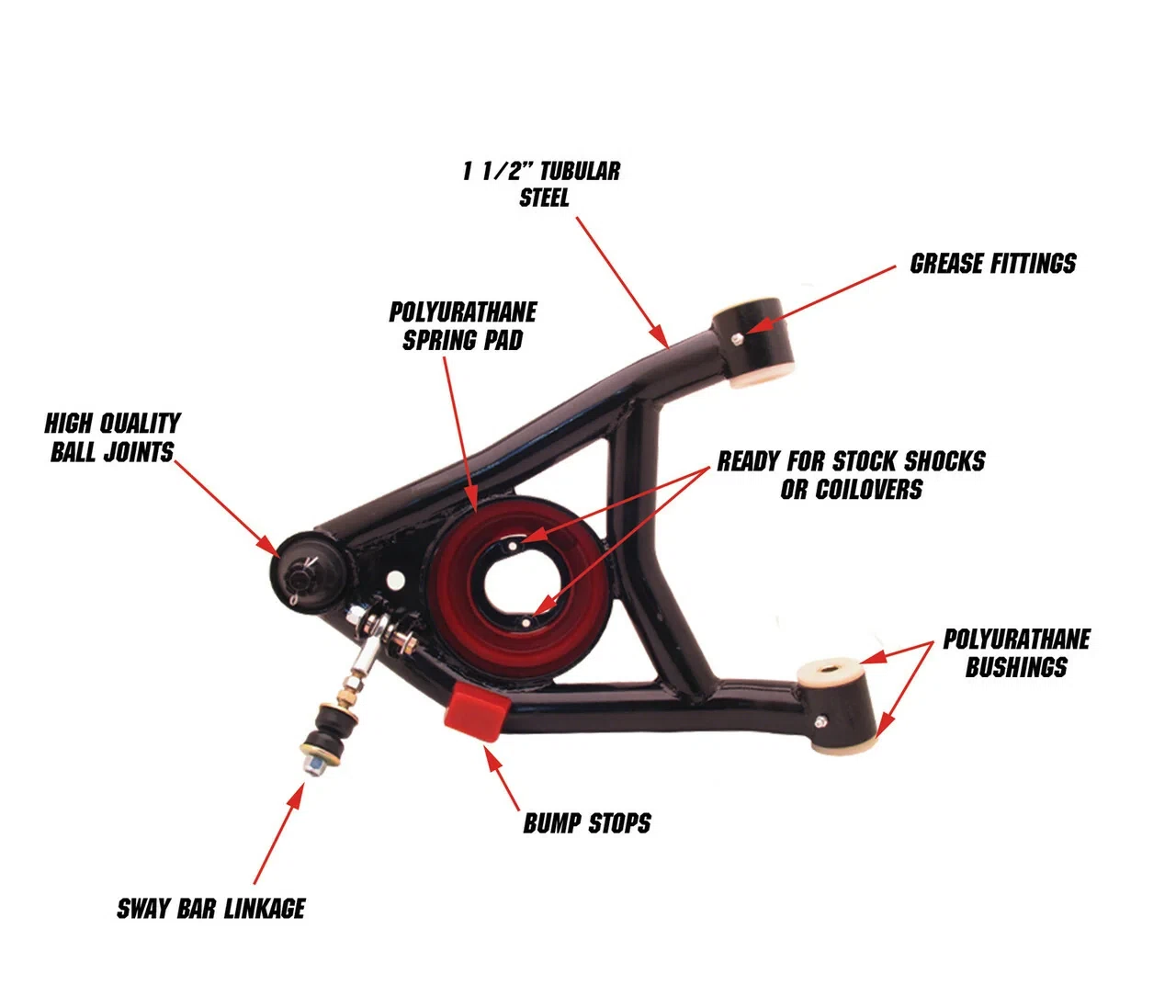 1964-1972 Chevrolet Chevelle Upper and Lower Front Control Arms LCAUCA6472