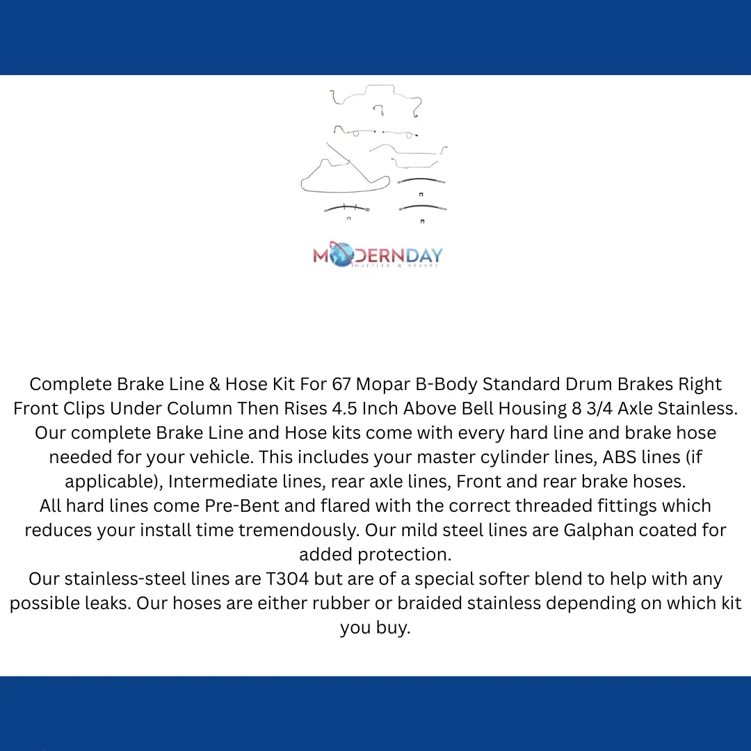 1967 Dodge Coronet Brake Line & Hose Kit - BLH100SS