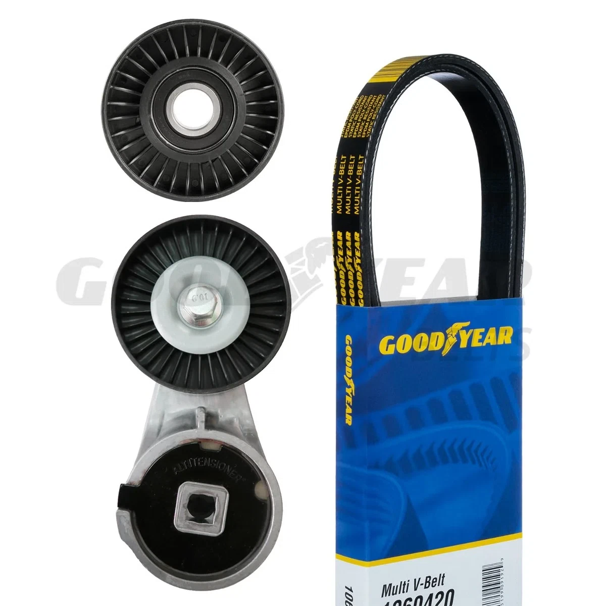 1993-1996 Ford Bronco Serpentine Belt Drive Component Kit Goodyear 3017