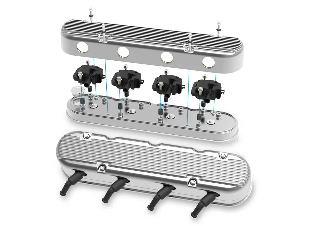 2-Pc LS Finned Valve Covers - Polished Finish - 241-181