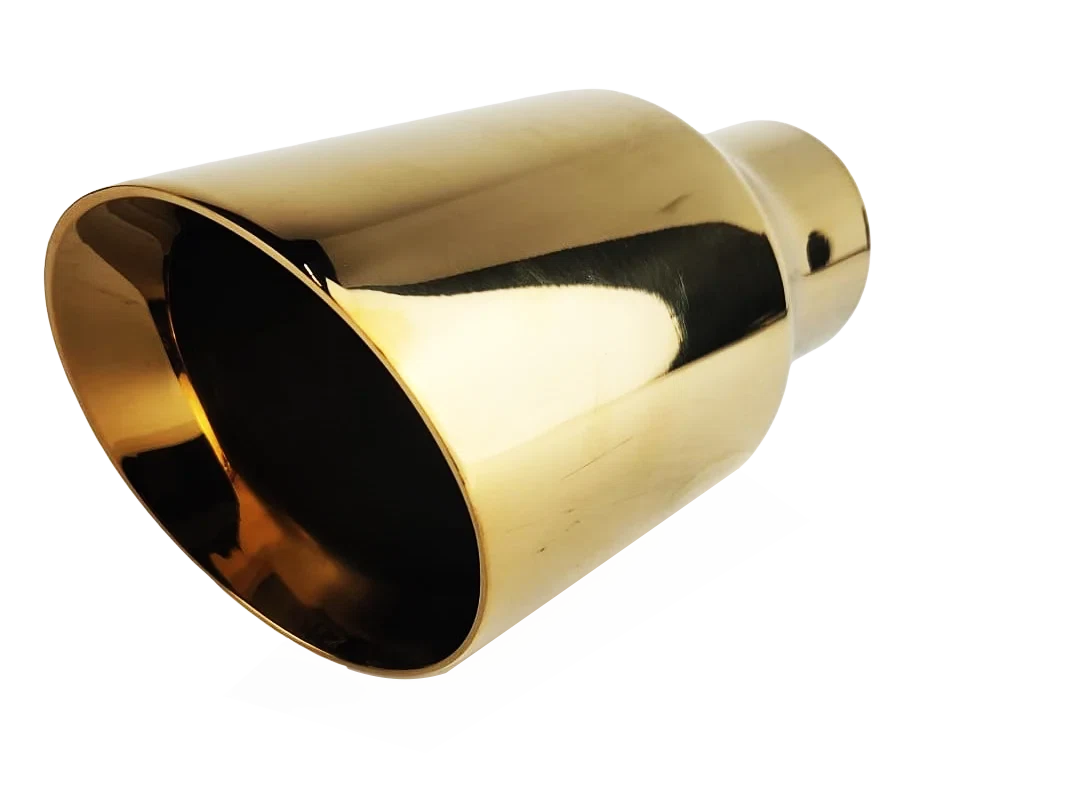 2.5_ IDX4_X8_ Double Wall Slant Cut Stainless Gold Exhaust Tip 2508GD