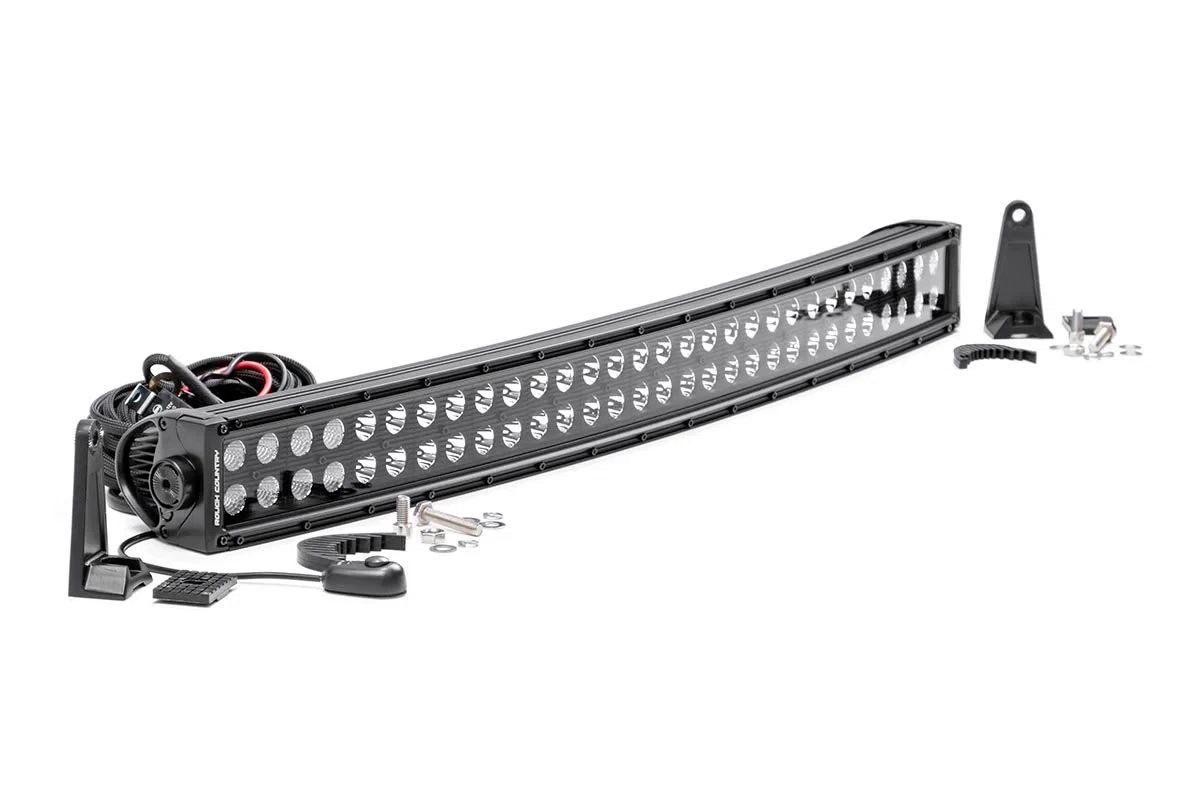 30 Inch Black Series LED Light Bar; Curved; Dual Row 72930BL
