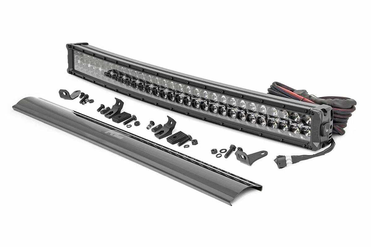 30 Inch Black Series LED Light Bar; Curved; Dual Row; Cool White DRL 72930BD