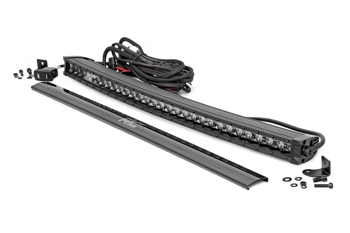 30_ Black Series LED Light Bar; Curved; Single Row; Cool White DRL 72730BLDRL