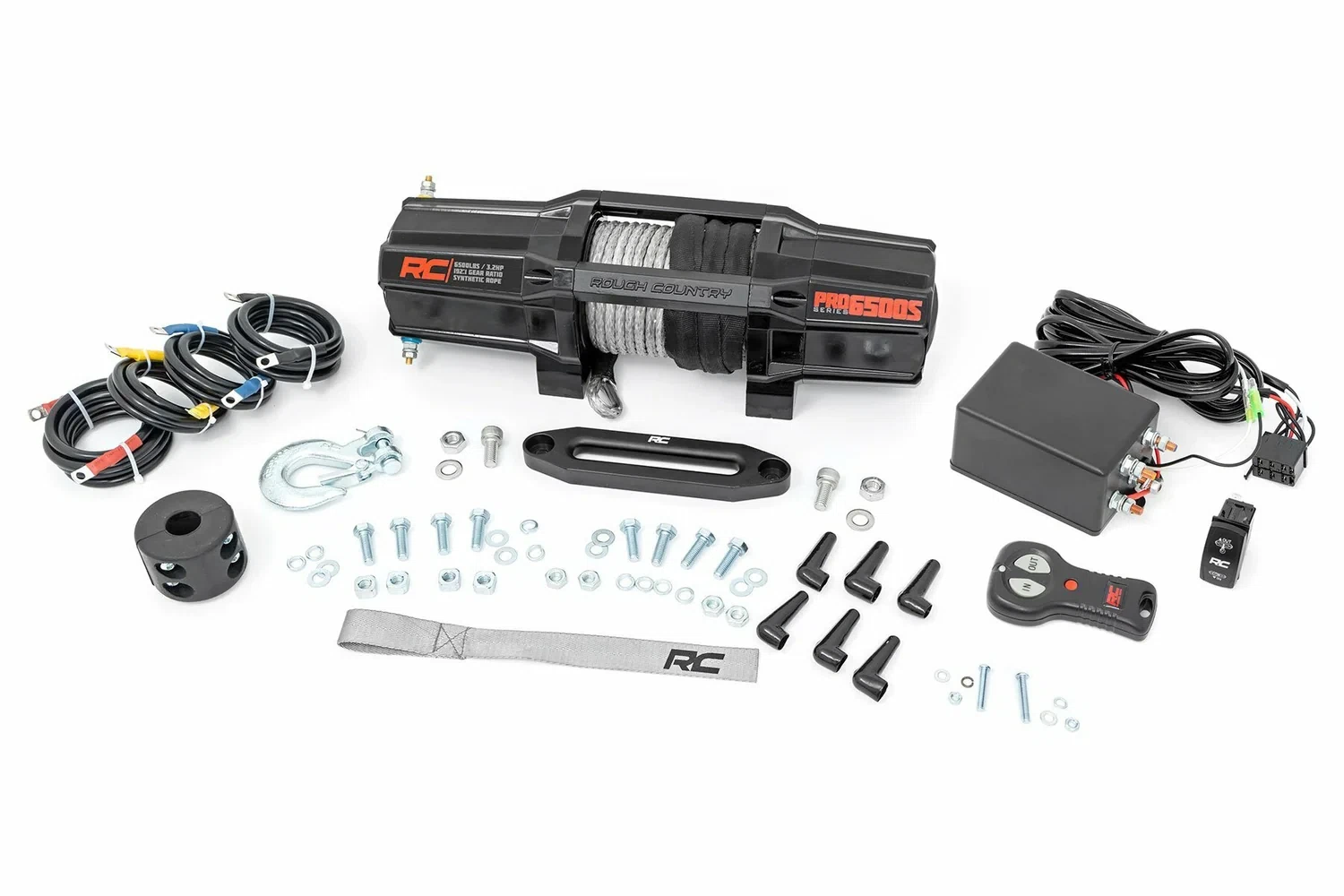6500-LB Winch W_ Remote; UTV; Synthetic Rope RS6500SA