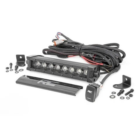 8 Inch Black Series LED Light Bar; Single Row; Amber DRL 70718BLDRLA