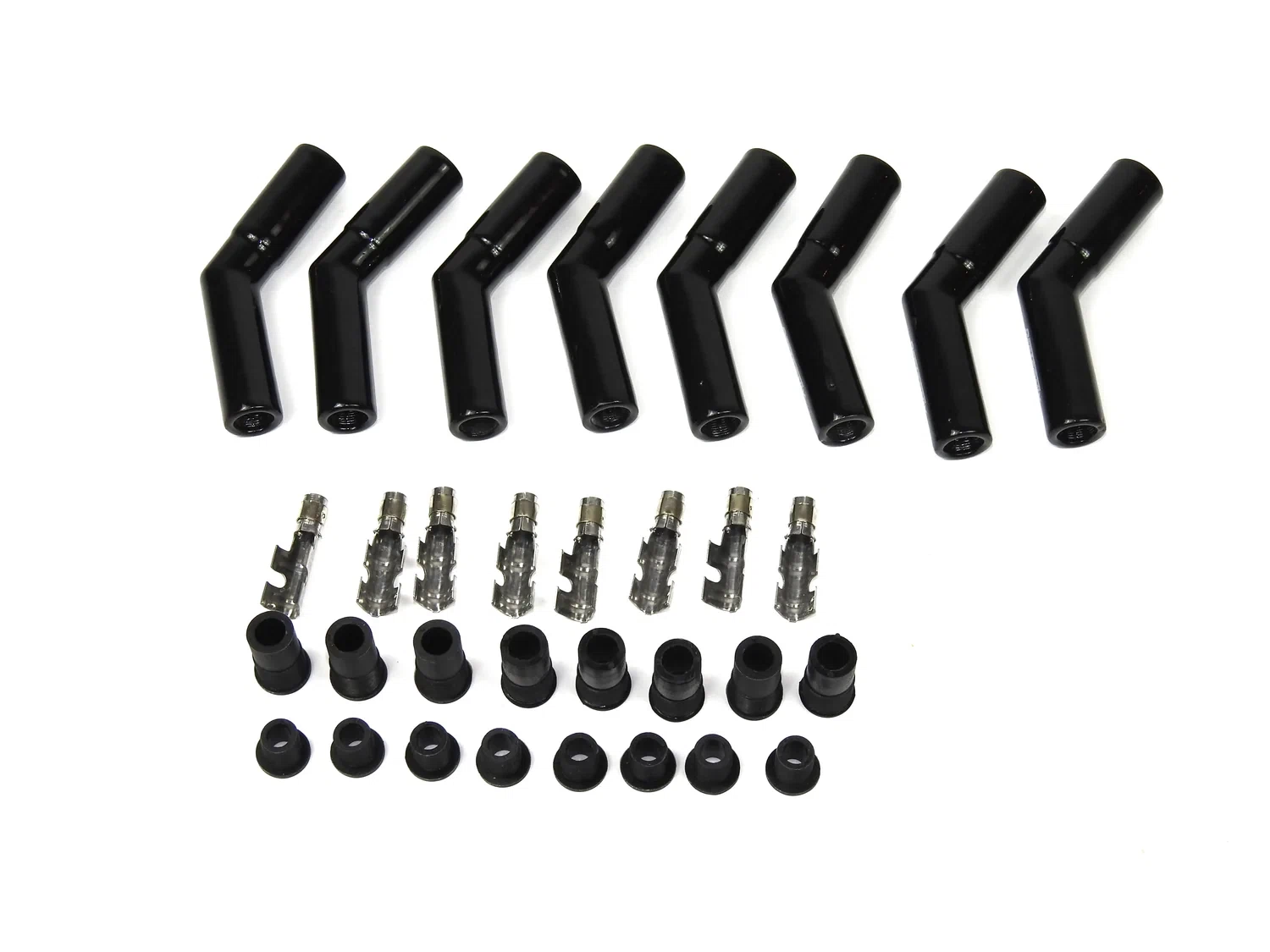 8563Ht-8 Black Ceramic Spark Plug 45 Degree Boot Set Of 8 Includes