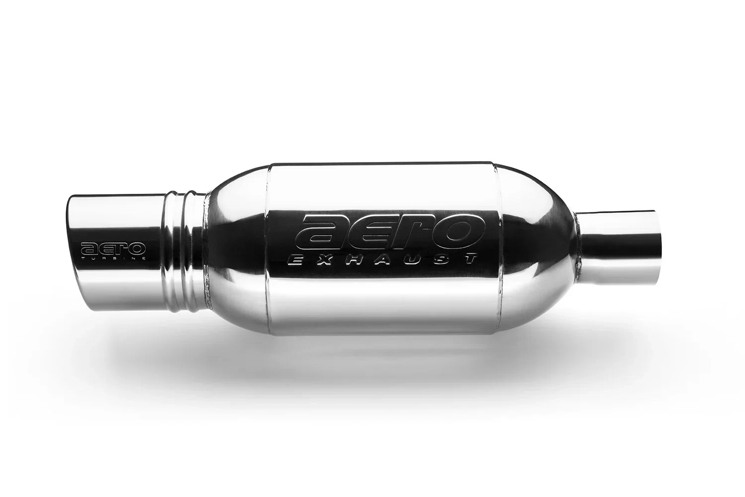 AERO Turbine Performance Muffler Polished 304 Grade Stainless w_Tip-AT2540i-JHPR