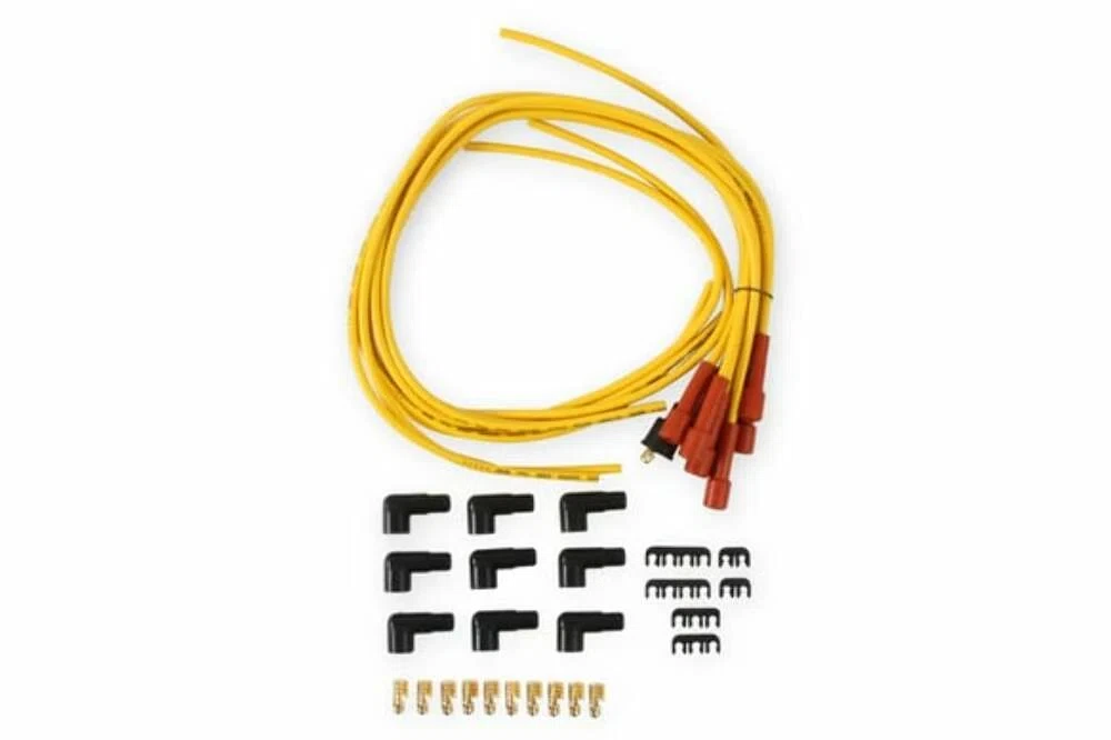 Accel 3008 - Spark PlugWire-7mm-SuperStock w_Copper Core-Universal Straight Boots-Yellow
