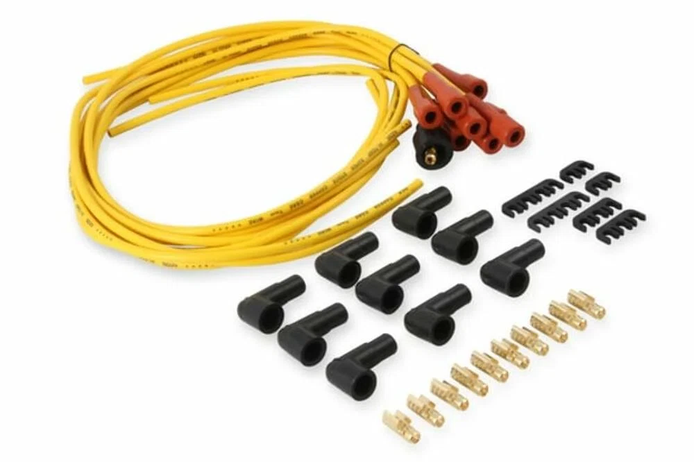 Accel 3008 - Spark PlugWire-7mm-SuperStock w_Copper Core-Universal Straight Boots-Yellow