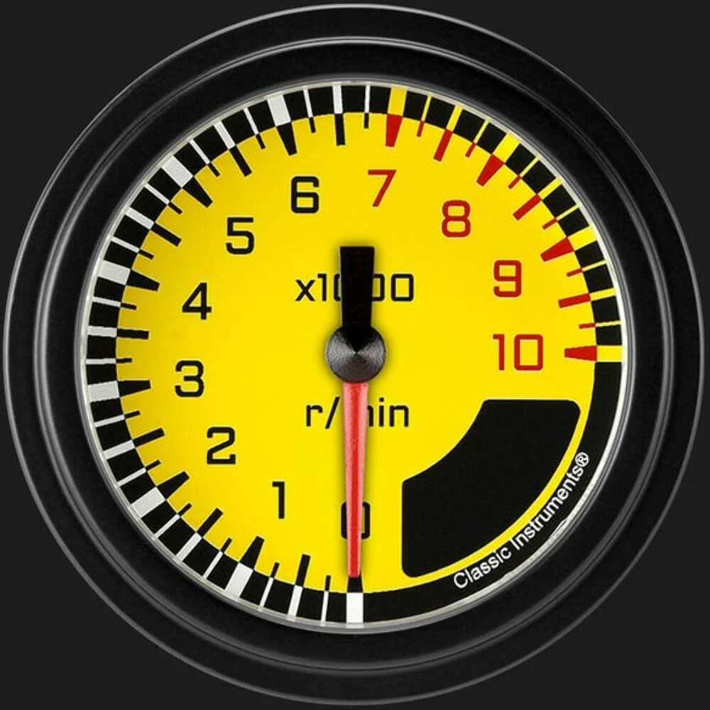 AutoCross Yellow 2 5_8_ Tachometer AX383YBLF