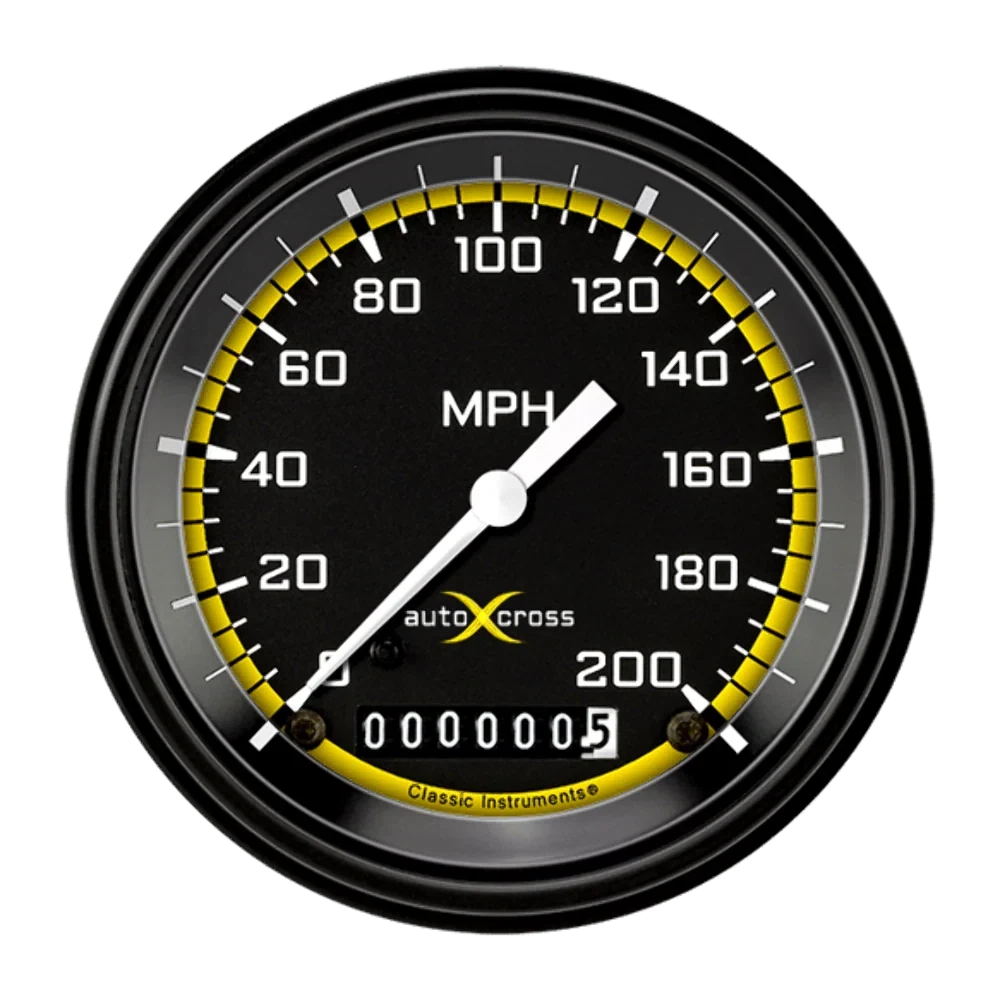 AutoCross Yellow 3 3_8_ Speedometer AX57YBLF