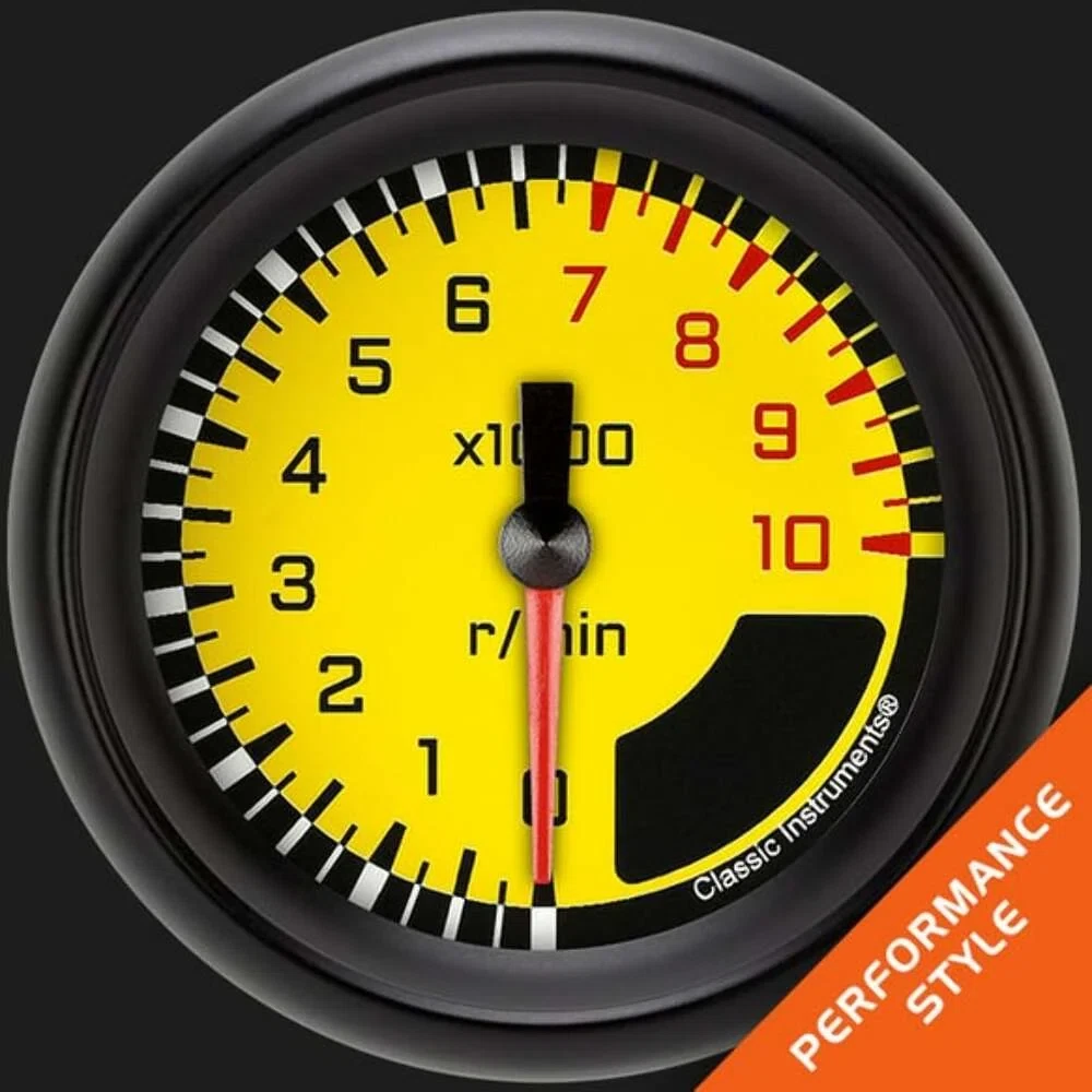 AutoCross Yellow 2 5_8_ Tachometer AX383YBPF