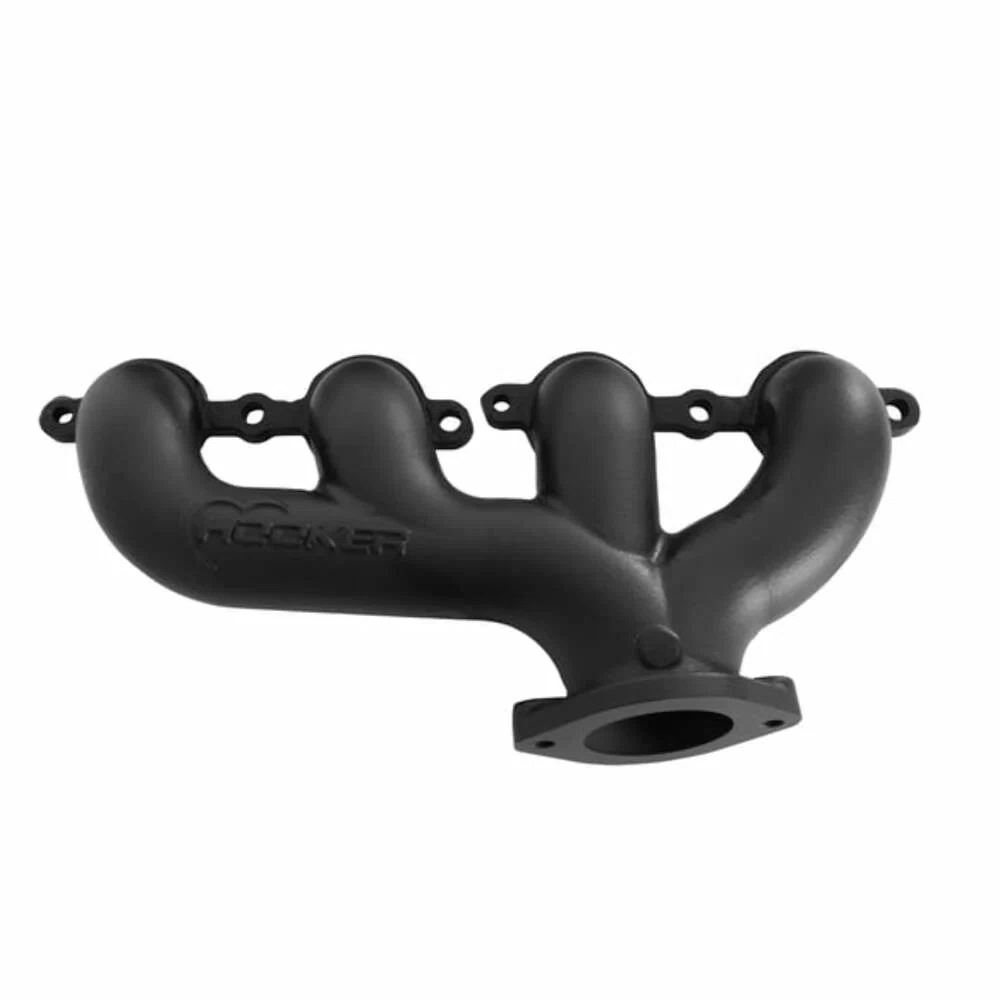 BlackHeart LS Swap Exhaust Manifolds-Rear Dump SBC Exit-Black - 8506-3HKR