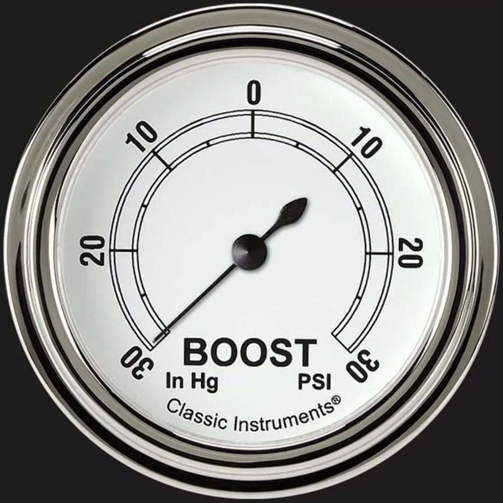 Classic White 2 5_8_ Boost_Vac Gauge CW341SLF
