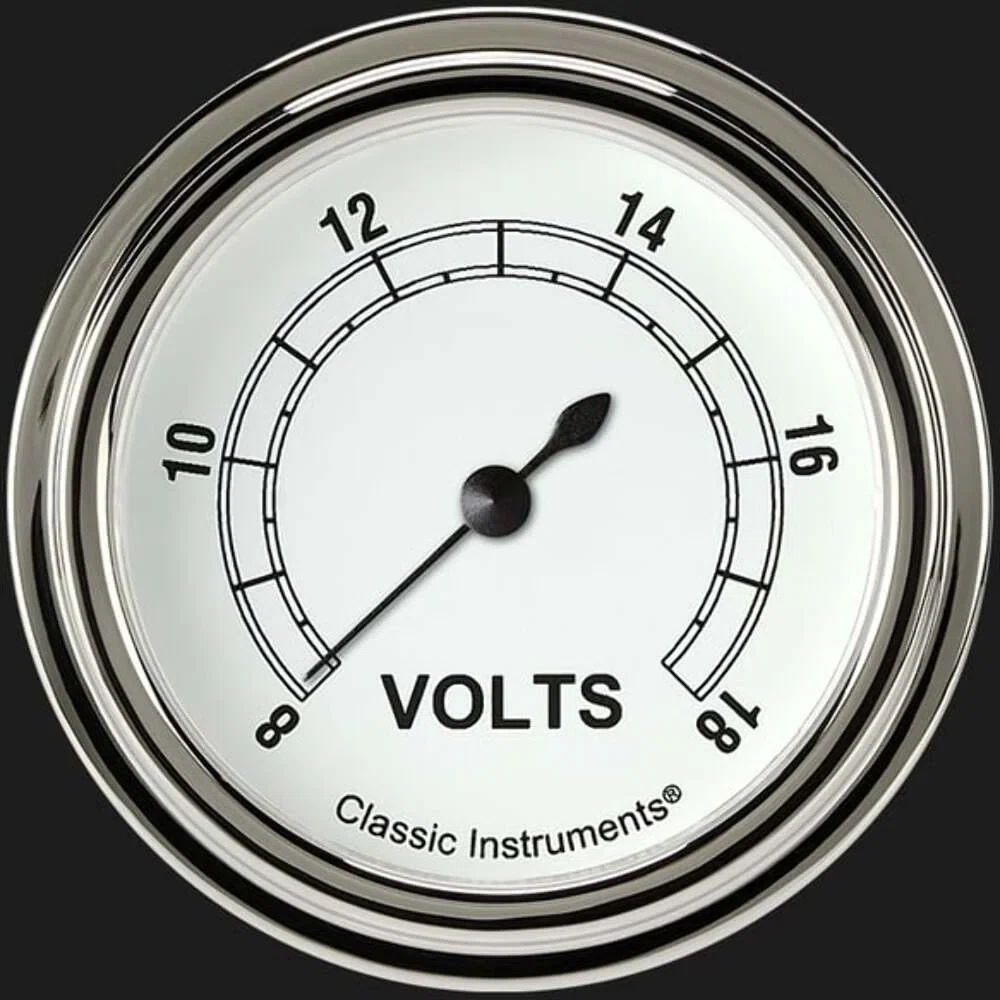 Classic White 2 5_8_ Voltage Gauge CW330SLF