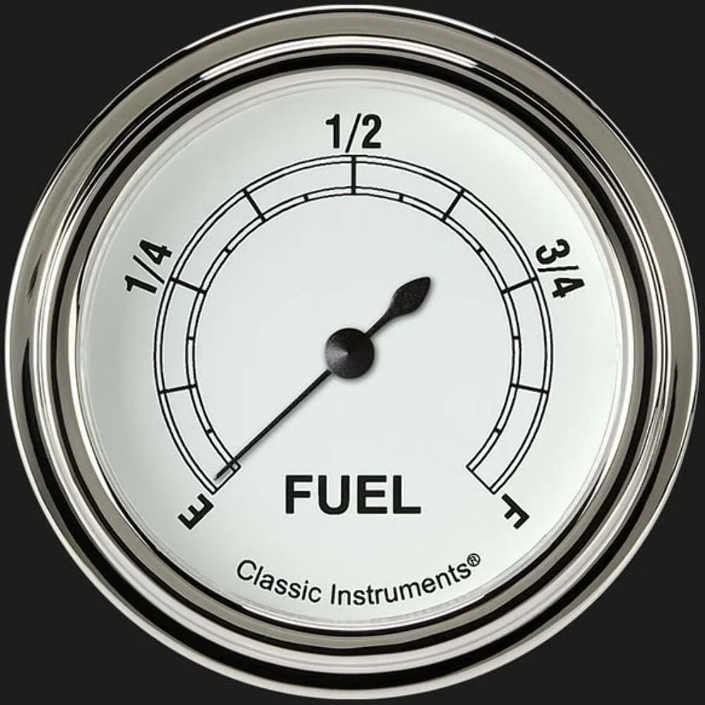 Classic White 2 5_8_ Fuel Gauge CW309SLF