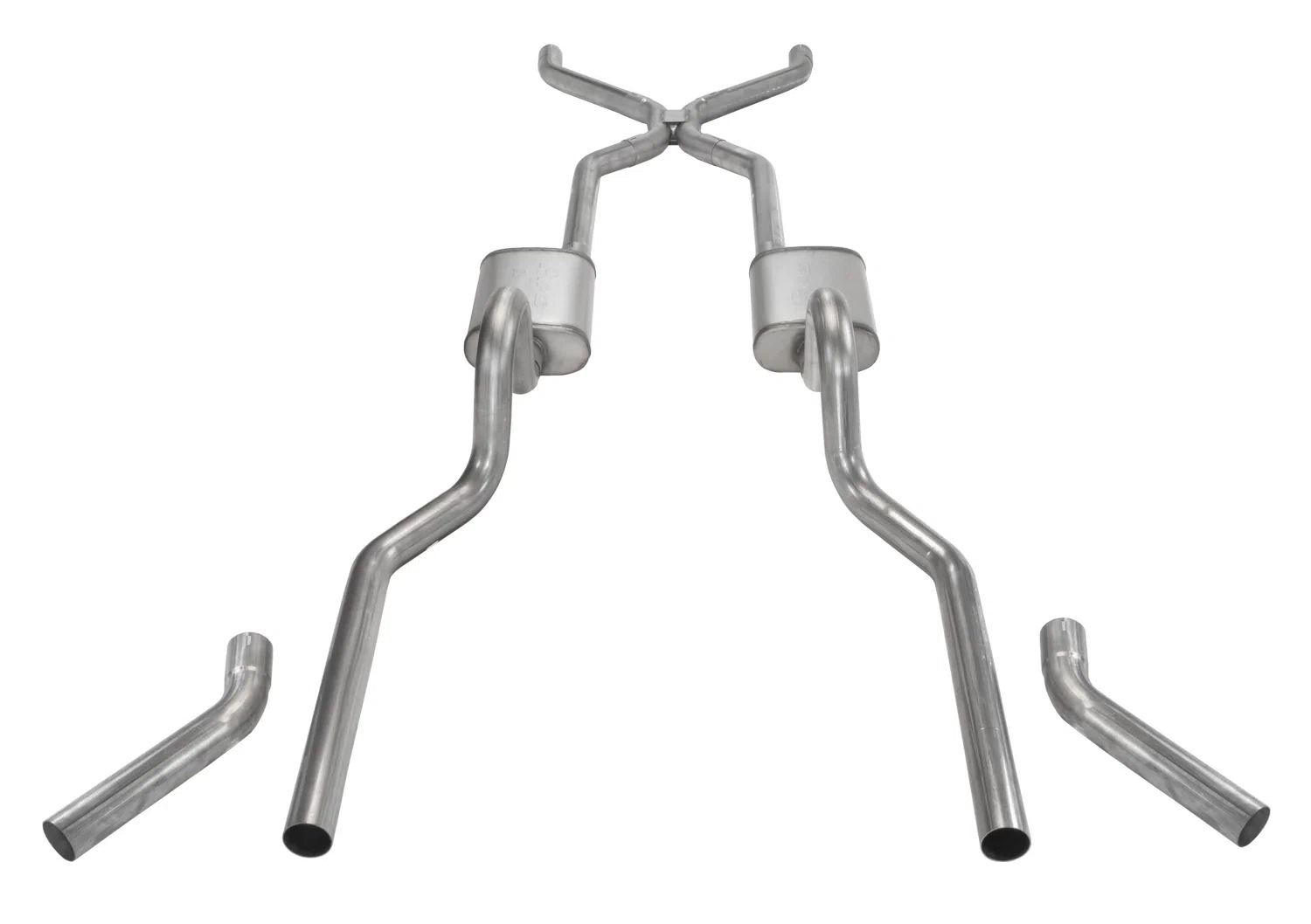 Crossmember Back w_H-Pipe Exhaust System 55-57 Tri-Five Chevy