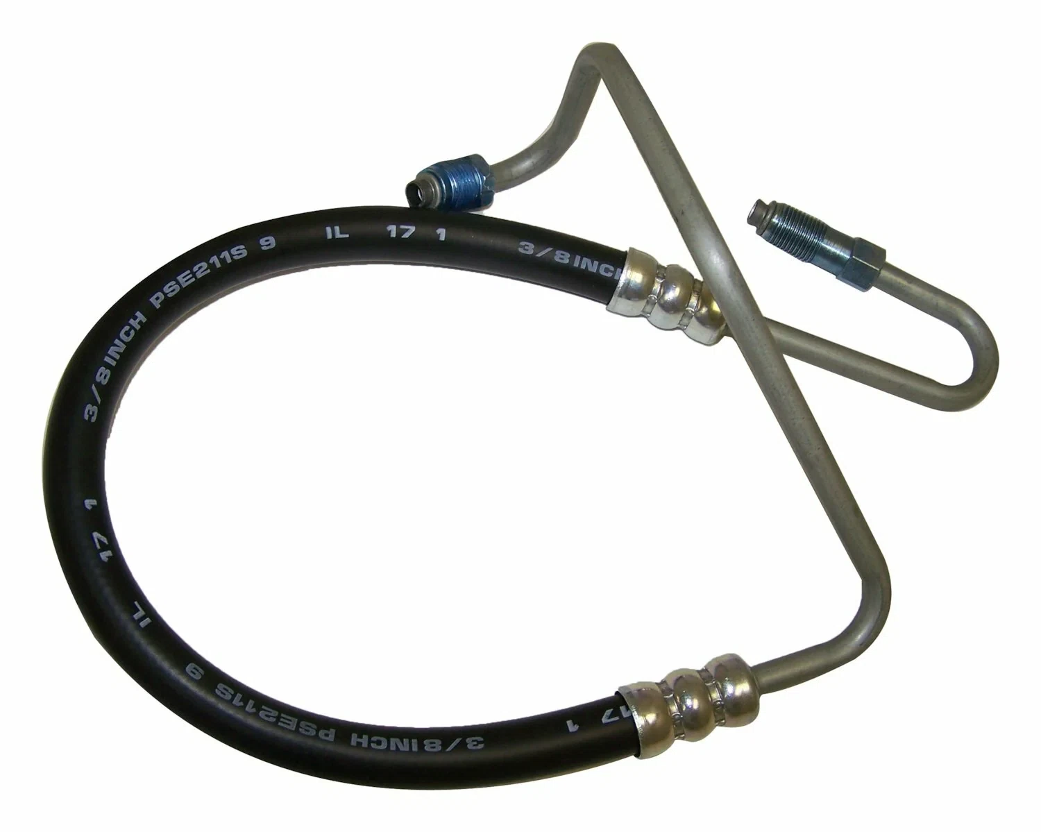 Crown Automotive - Metal Black Power Steering Pressure Hose - 52037644