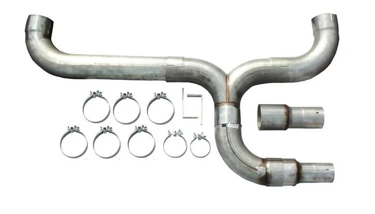 Diesel Dual Stack Kit 5 in Dual Exit Natural Finish Hardware Incl