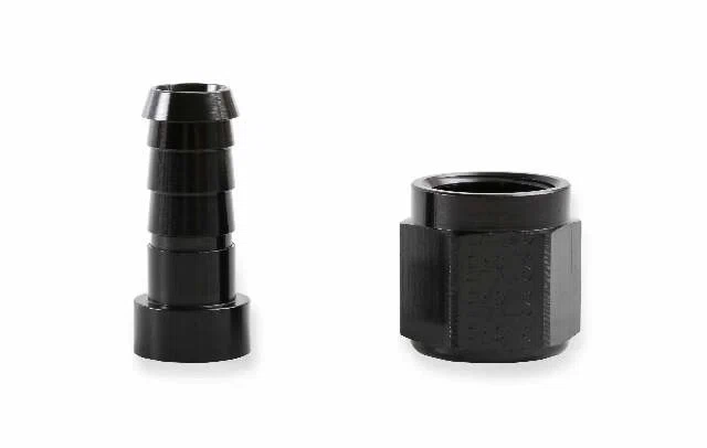 Earls Auto-Crimp Hose End - Straight - Size -6 - Black - AT700106ERL