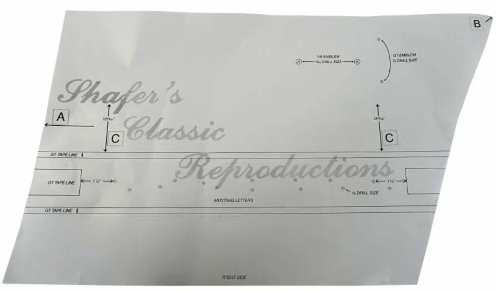 Fits 1965 - 1966 Ford Mustang GT Stencil Kit MSK001