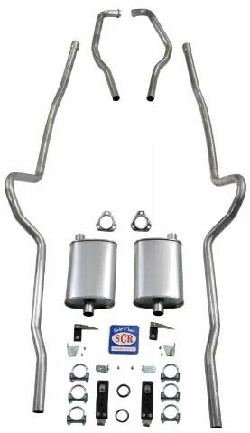 Fits 1955-1957 Chevrolet Full Size 2_ Dual Turbo Exhaust System 63117