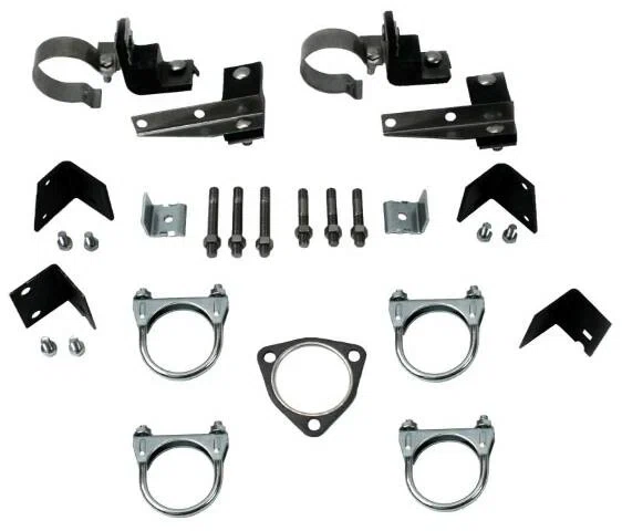 Fits 1955 Chevrolet Full Size 8 cyl. Dual with 57 Manifolds without Crossover Pipes Clamp And Hanger Kit 64013