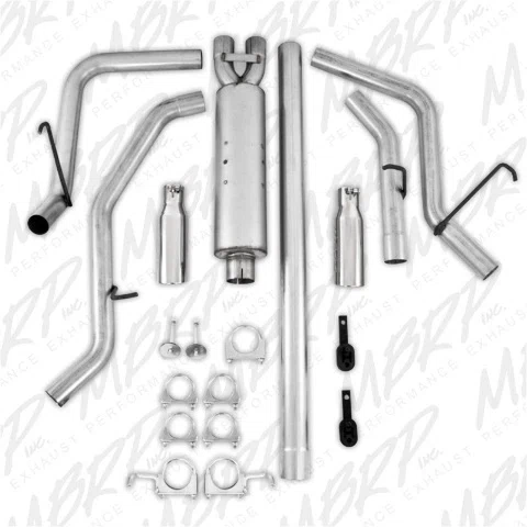 Fits 2006 Dodge Ram 1500 2 1_2in. Cat Back; Dual Split Side; AL - S5128AL