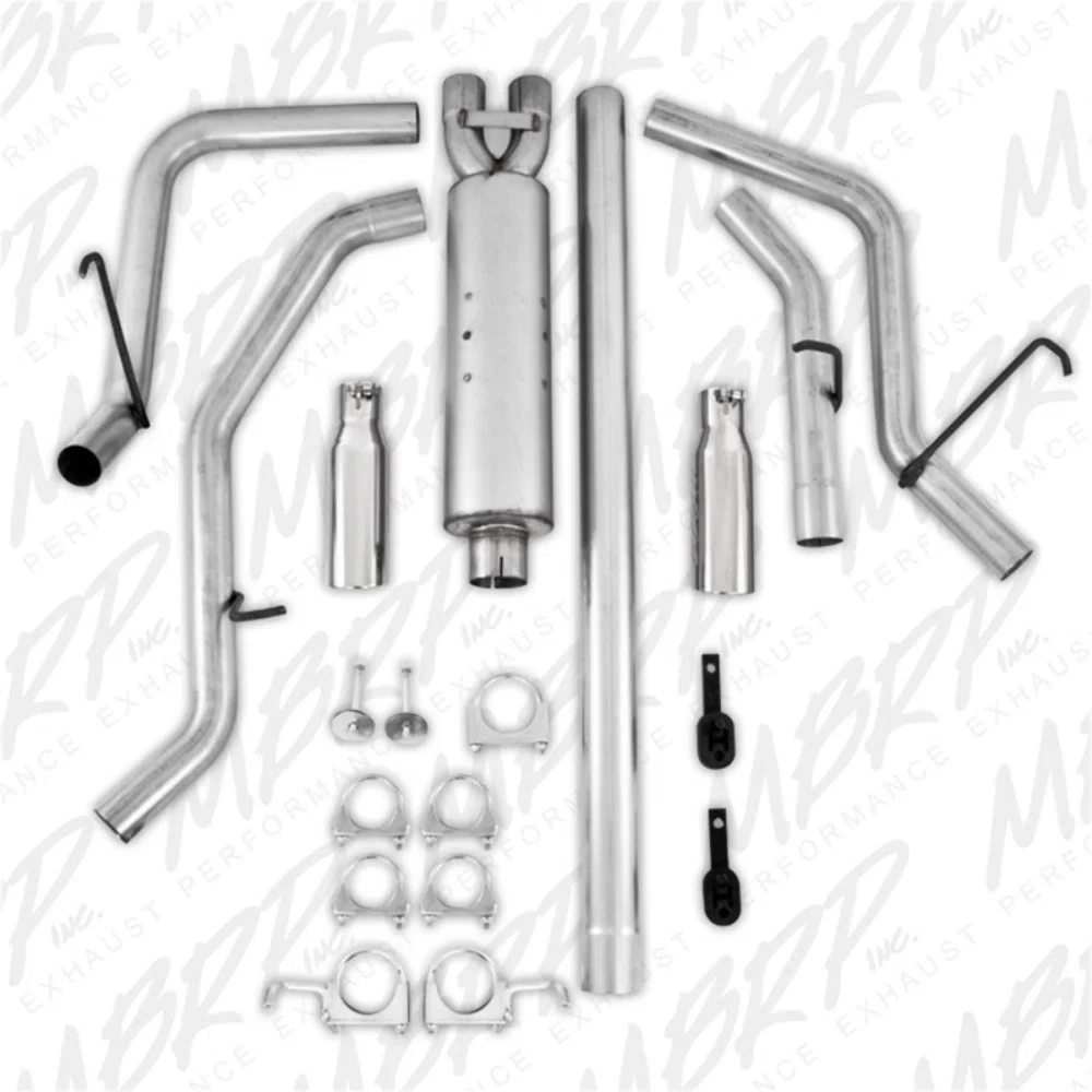 Fits 2006 Dodge Ram 1500 2 1_2in. Cat Back; Dual Split Side; AL - S5128AL