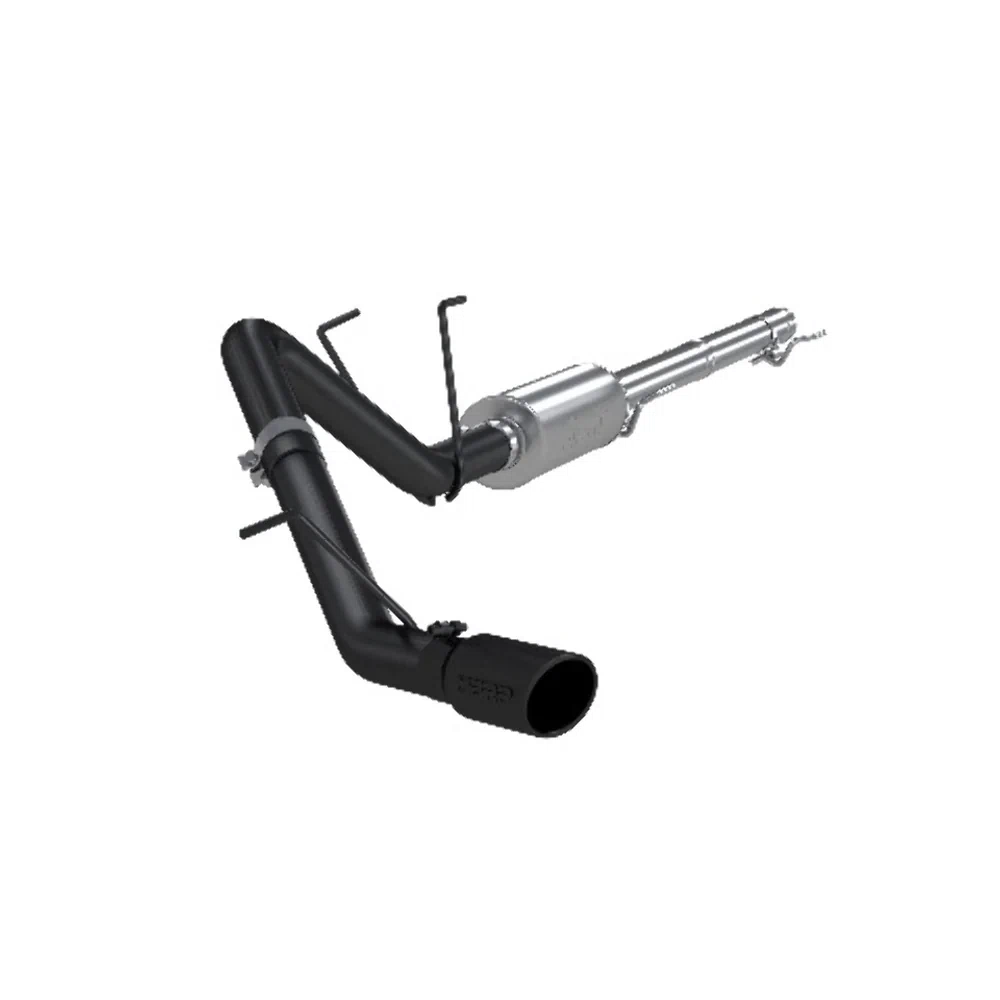 Fits 2009-2010 Dodge Ram 1500 3in. Cat Back; Single Side; Black Coated-S5142BLK