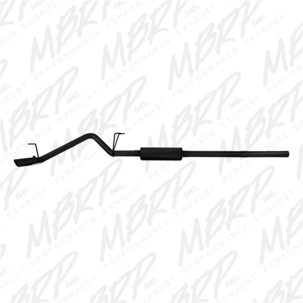 Fits 2009-2010 Dodge Ram 1500 3in. Cat Back; Single Side; Black Coated-S5142BLK