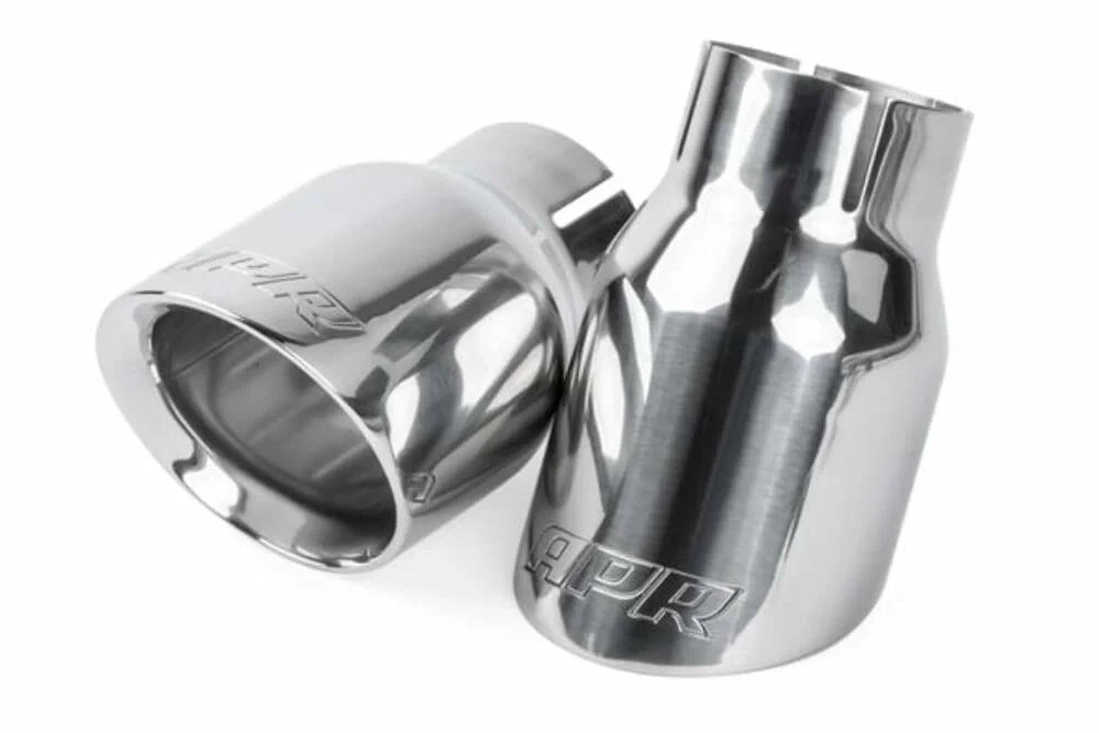 Fits 2017-24 718 Boxster Porsche Double-Walled 3.5_Cut Tips (Silver)-Set TPK0006