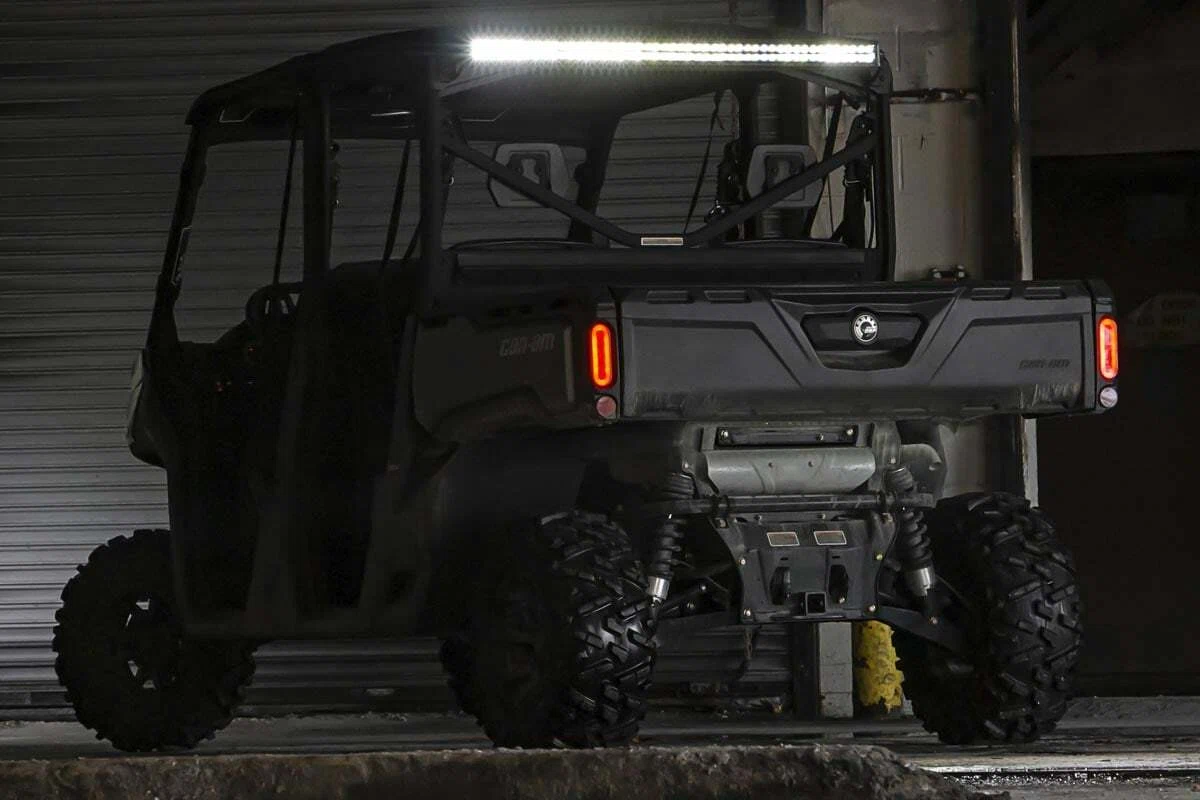 Fits Can-Am Defender MAX HD10 LED Light Kit; Cab Mount; 50_ Black Dual Row 71019