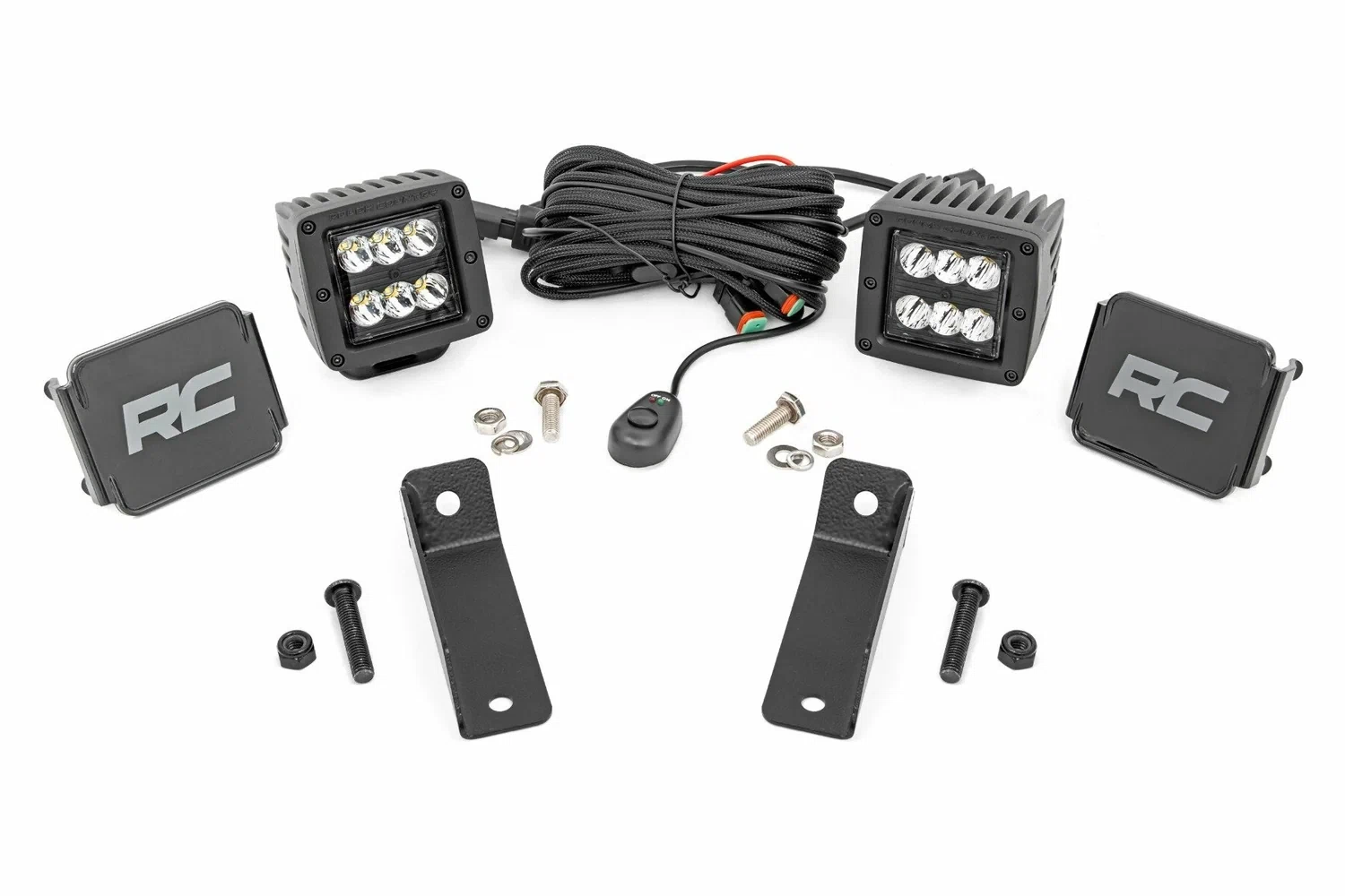 Fits Can-Am Maverick Sport LED Light; Rear Mount; 2_ Black Pair; Spot; 97081