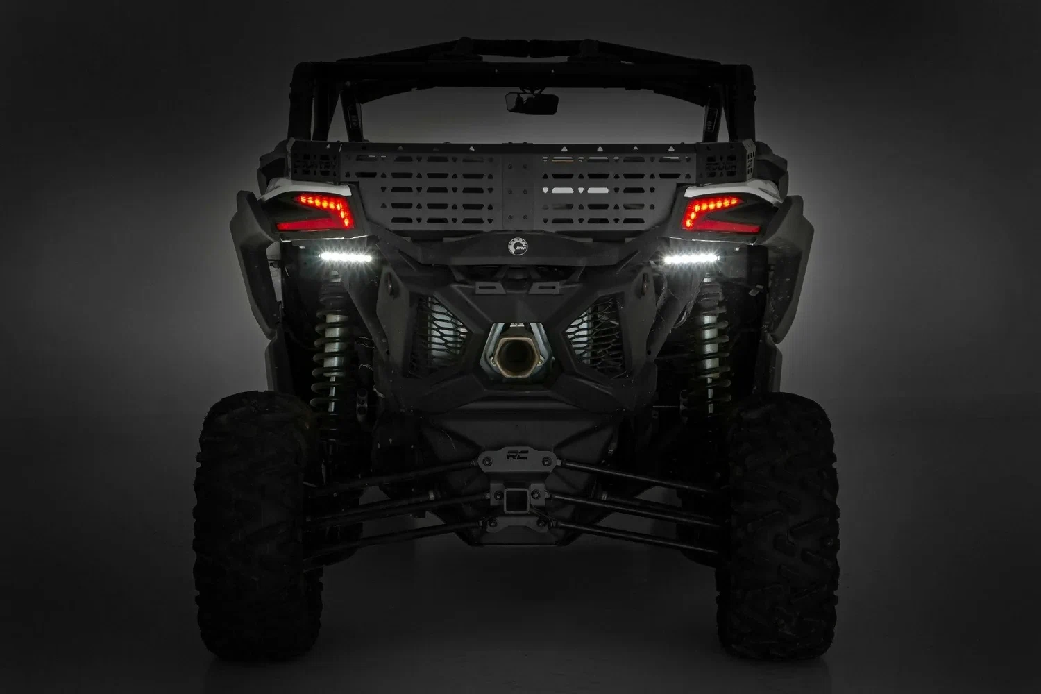 Fits Can-Am Maverick X3 LED Light Tail Light Mount 6_ Black Slimline Pair 97026
