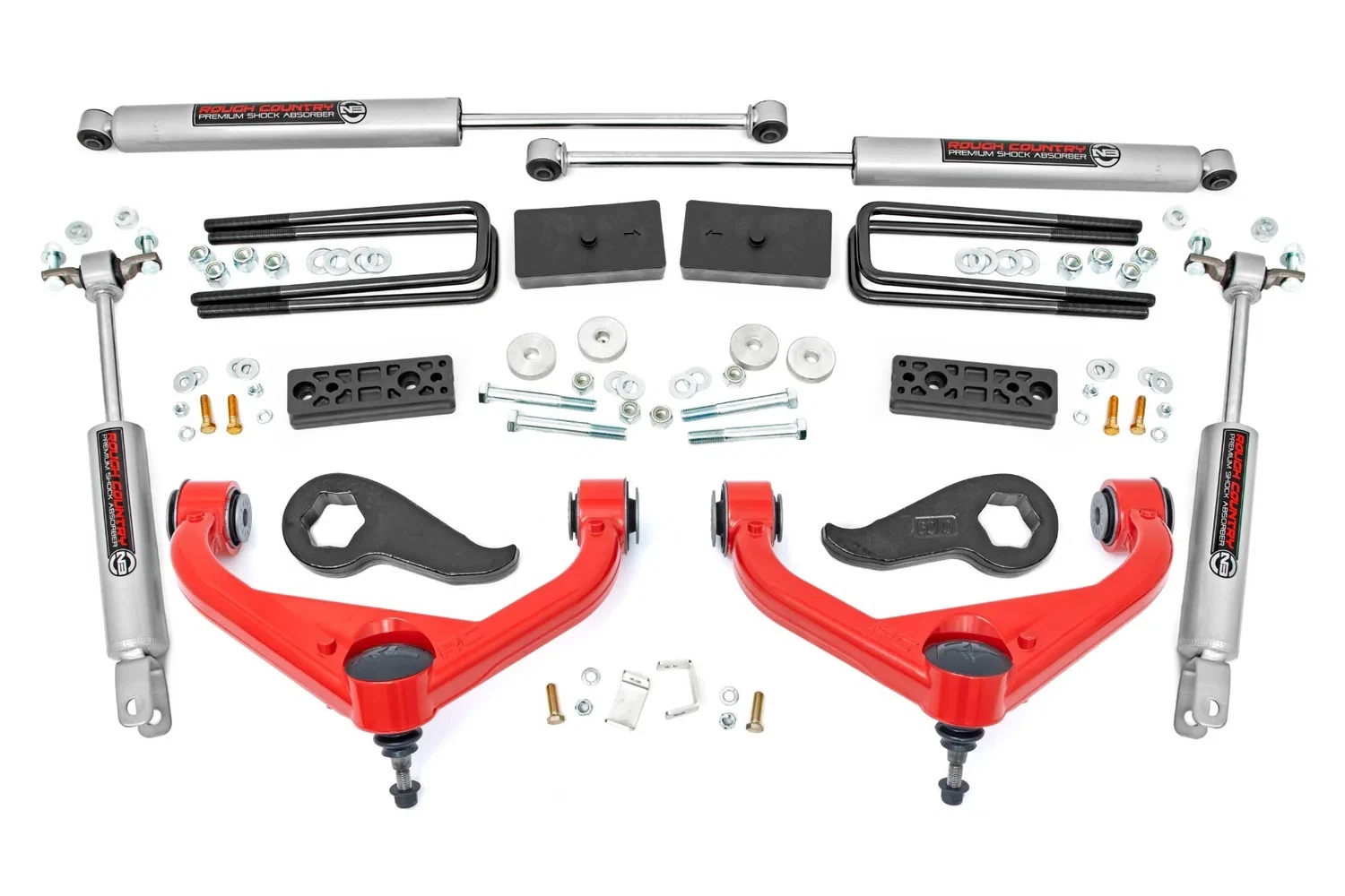 Fits Chevy Silverado & GMC Sierra 2500HD 2&4WD (2020-2024) 3_ Lift Kit; 95830RED
