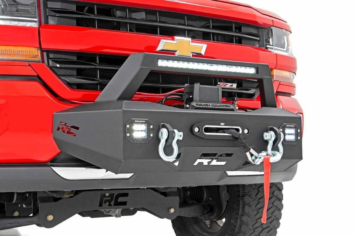 Fits Chevy Silverado 1500 2WD_4WD (2007-18 & Classic) EXO Winch Mount Kit; 10761