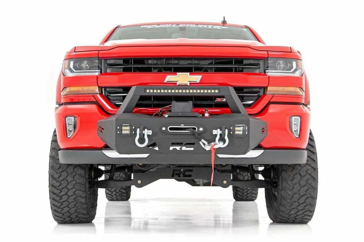Fits Chevy Silverado 1500 2WD_4WD (2007-18 & Classic) EXO Winch Mount Kit; 10761