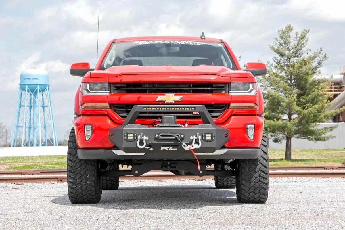 Fits Chevy Silverado 1500 2WD_4WD (2007-18 & Classic) EXO Winch Mount Kit; 10761