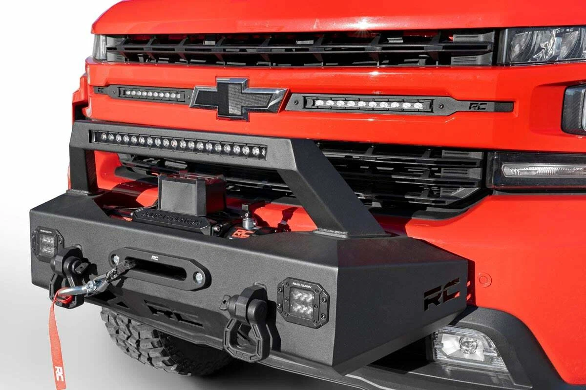 Fits Chevy Silverado 1500 2WD_4WD (2019-2022) EXO Winch Mount Kit; 10765