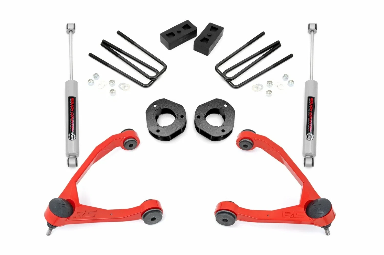Fits Chevy_GMC 1500 (07-16) 3.5_ Lift Kit; Forged UCA; Cast Steel; 19831RED