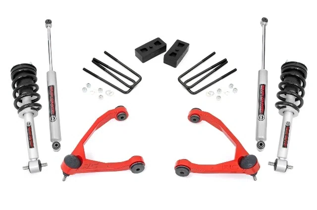 Fits Chevy_GMC 1500 (14-16) 3.5 Inch Lift Kit; Cast Steel; N3 Strut; 198.23RED