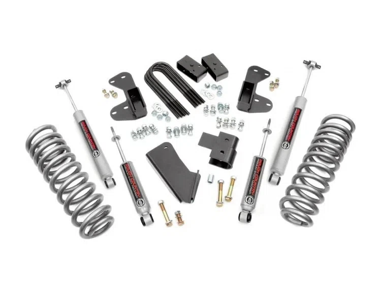 Fits Ford F-150 4WD (1980-1996) 2.5 Inch Lift Kit; Rear Blocks; 420.2