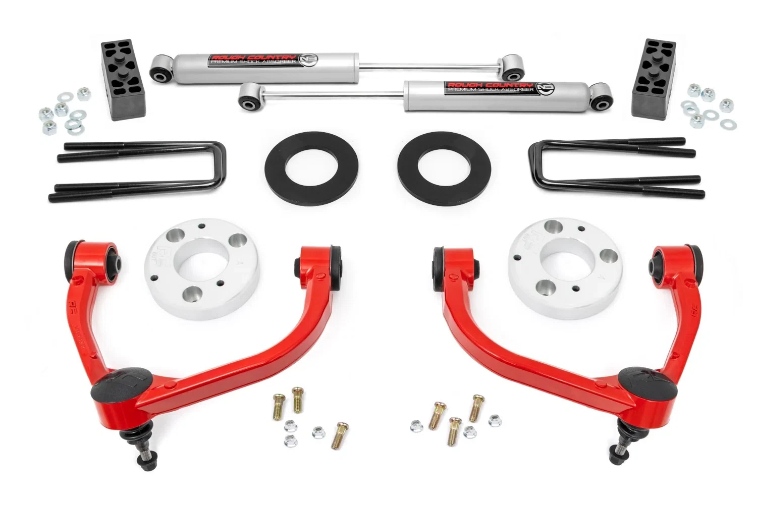 Fits Ford F-150 4WD (2014-2020) 3 Inch Lift Kit; 51014RED