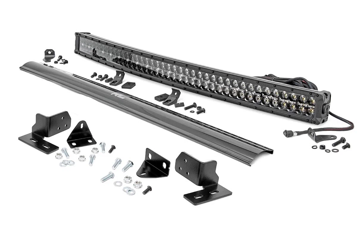Fits Ford F-250 SD(11-16) LED Light Bumper Mount 40_ Black Dual DRL 70682DRL