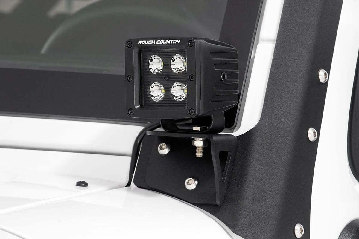 Fits Jeep Wrangler JK (07-18) LED Light Mount; Lower Windshield; Pod; 70044
