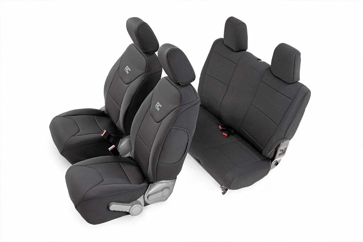 Fits Jeep Wrangler JK 4WD (2007-2010) Seat Covers; Front and Rear; 91005