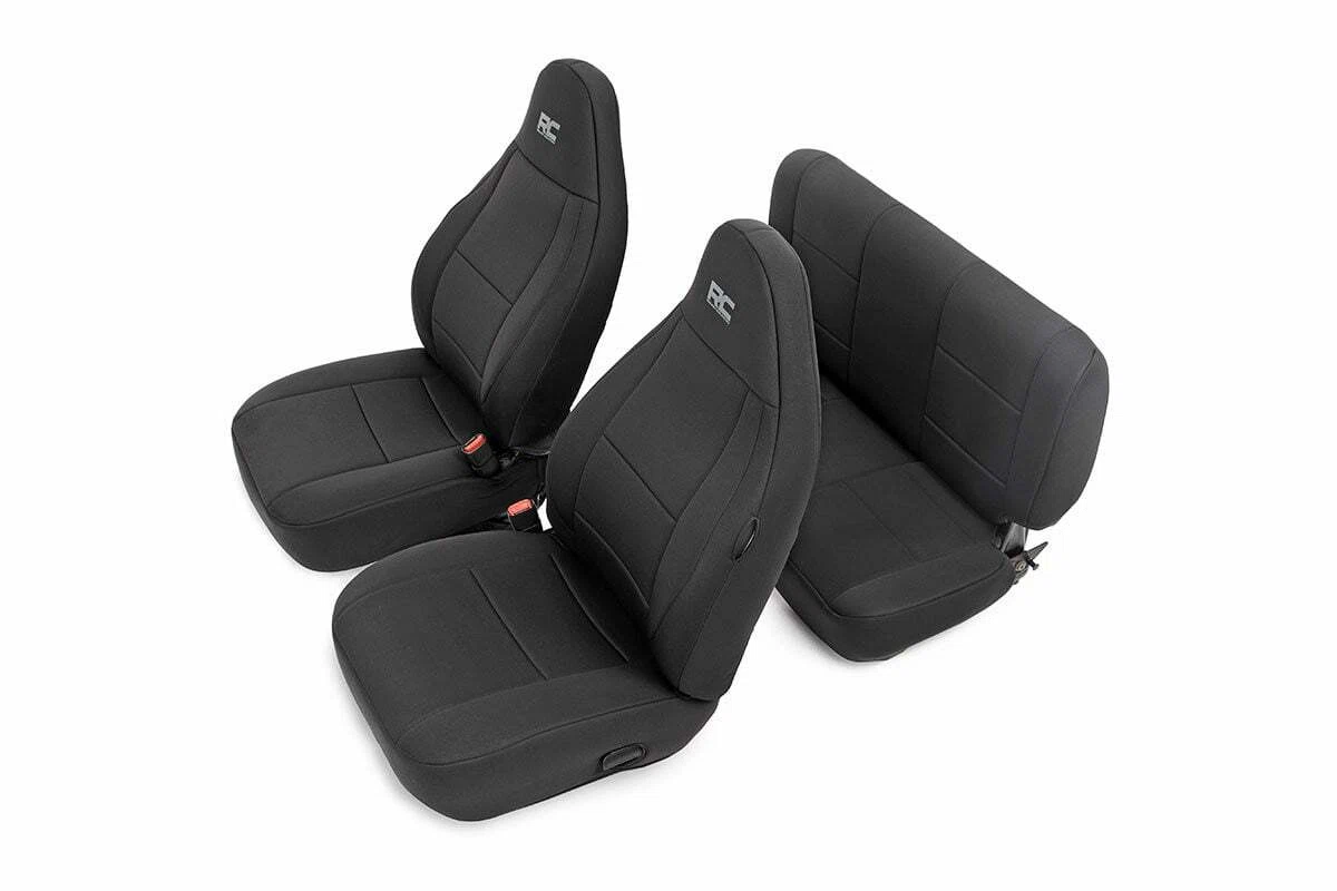 Fits Jeep Wrangler TJ 4WD (1997-2002) Seat Covers; Front and Rear; 91000